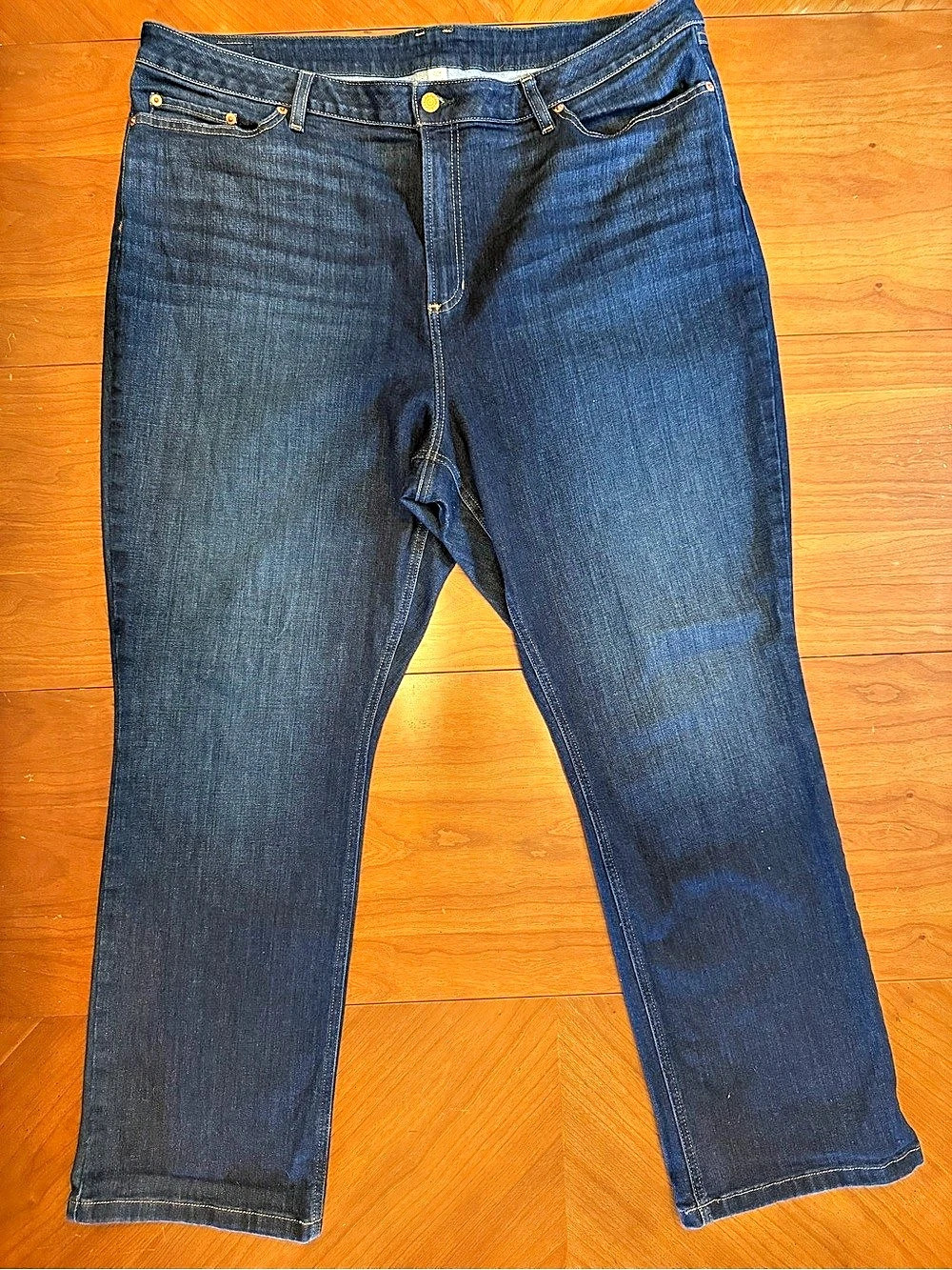 L.L.Bean BeanFlex Bootcut Leg Favorite Fit Bootcut Jeans Blue Waist 22W